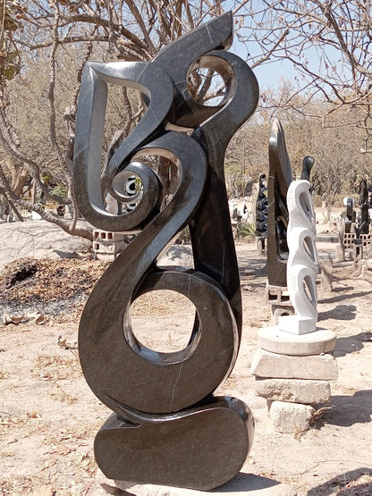 Mating Birds - Stone Sculpture Made of Granite Stone by Ishmael Chitiyo | Zimbabwe