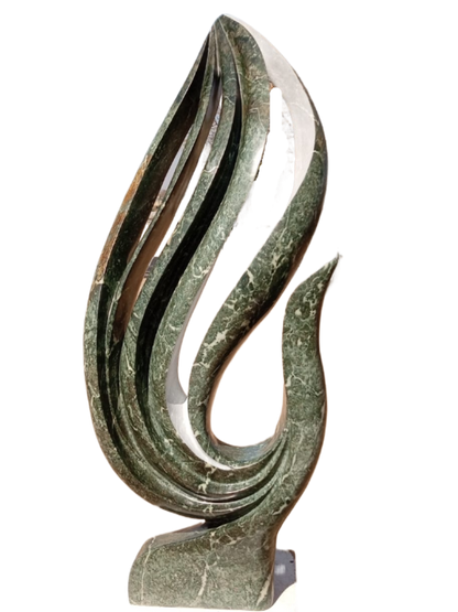 Rain Bird Abstract- Stone Sculpture Made of Green Opal Stone by Owen Mulungisi | Zimbabwe