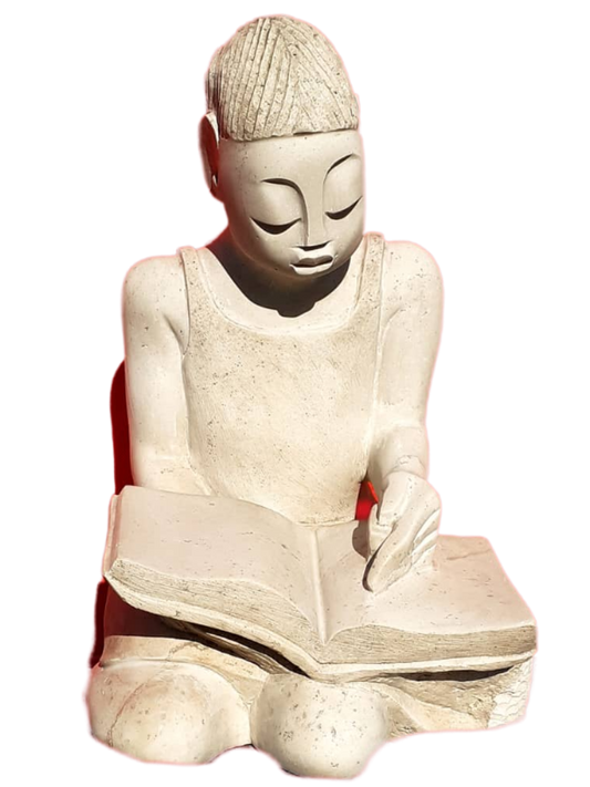 Book Worm - Stone Sculpture Made of Dolomite by Cephas Mashaya | Zimbabwe