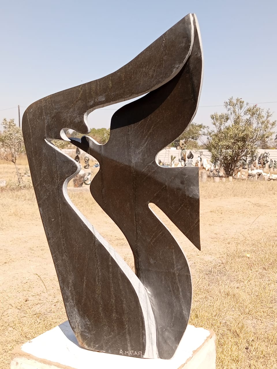 Taking Off - Stone Sculpture Made of Springstone by Remember Matafi | Zimbabwe