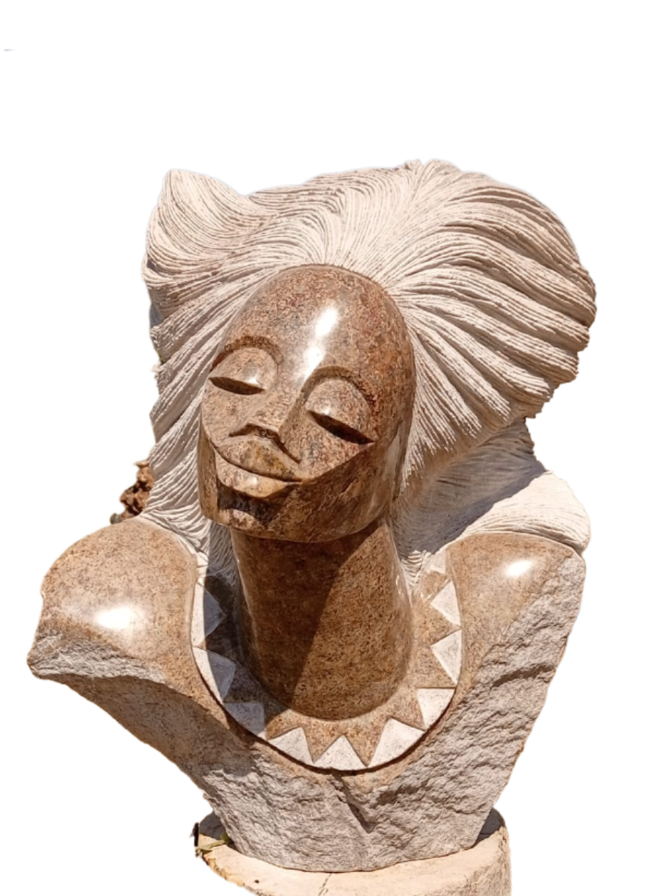 Gentle Breeze - Stone Sculpture Made of Granite Stone by Rufaro Murenza. | Zimbabwe