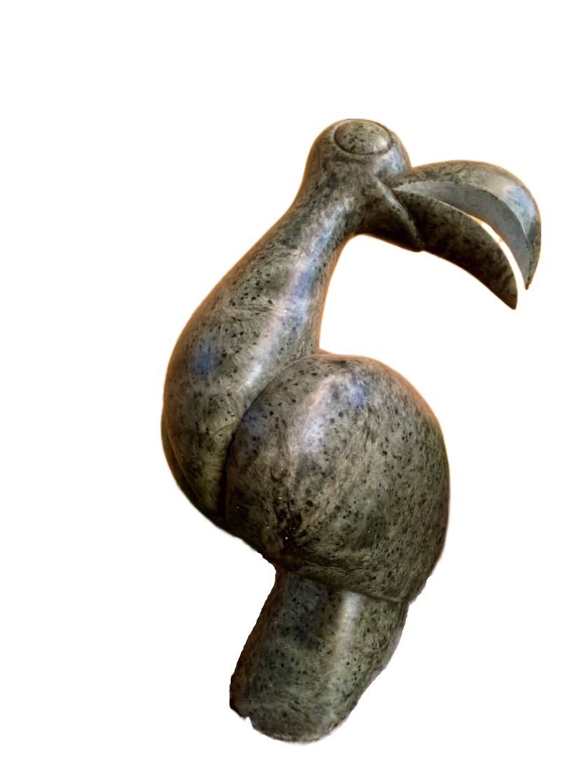 Lucky Bird - Stone Sculpture Made of Fruit Serpentine Stone by Simon Kavanze Machire | Zimbabwe