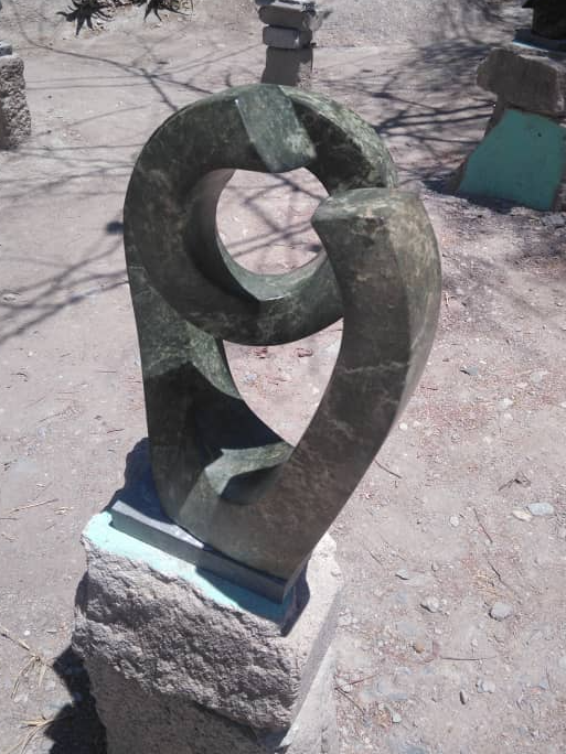 Meeting Point - Stone Sculpture Made of Opal Stone by Blessing Mitorozo | Zimbabwe