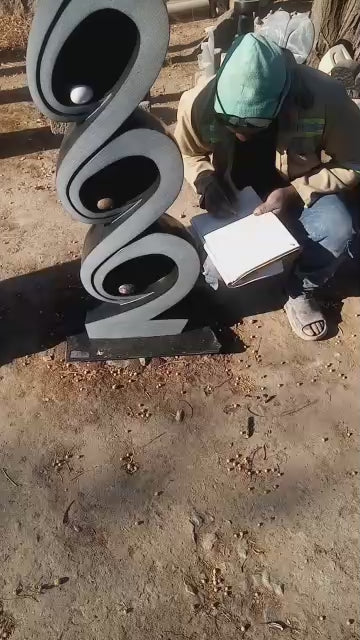 Climber - Stone Sculpture Made of Springstone by Ishmael Chitiyo | Zimbabwe