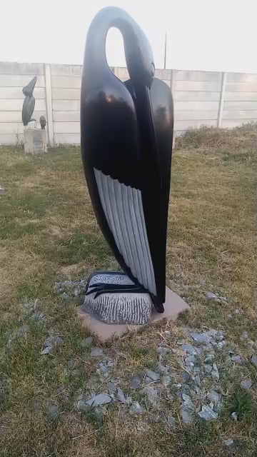 Preening Bird - Stone Sculpture Made of Springstone by Lacknos Chingwaru | Zimbabwe