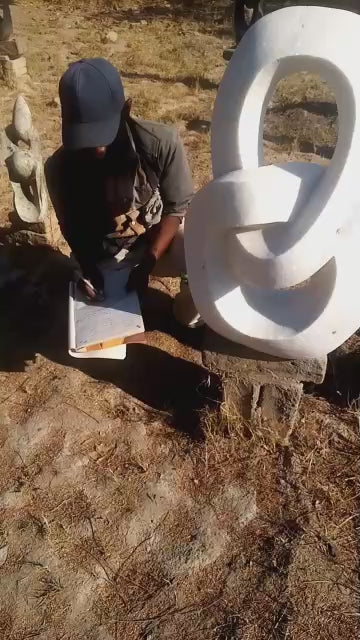 Love Bond - Stone Sculpture Made of Dolomite by Pheoleen Gandari | Zimbabwe