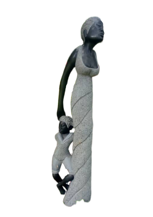 My Mother and I - Springstone Sculpture by Kennedy Musekiwa | Zimbabwe