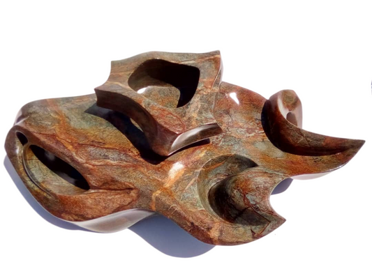 Not Just a Pretty Shape - Nyanga Brown Stone Sculpture by Mutsa Mhoya | Zimbabwe